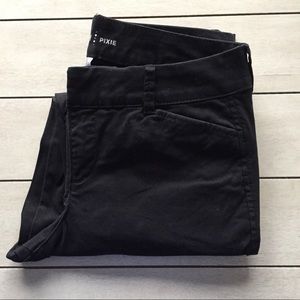 Black Ankle Length Pixie Chino Pants